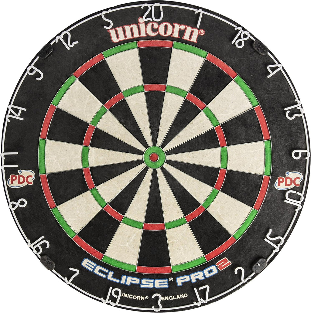 Dartboard Darts Board | Eclipse Pro/Eclipse Pro 2 | Flat Profile Number Ring | Championship Quality Sisal Bristle | Staple-Free Construction